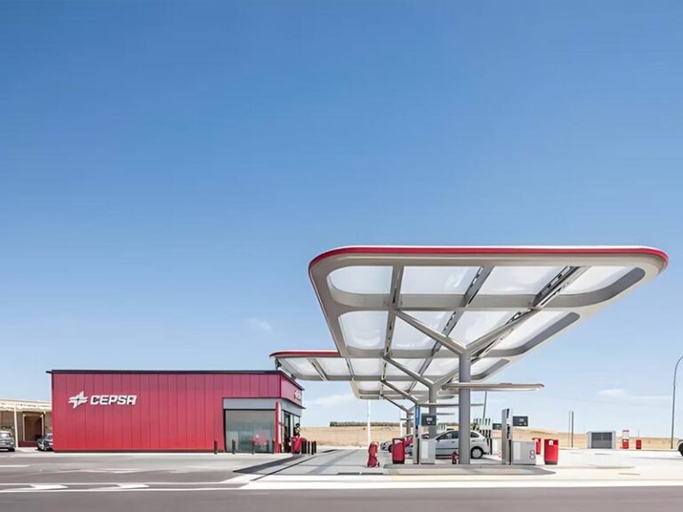 gas station canopy structure